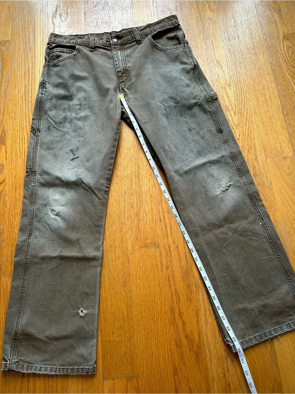 Vintage Y2K Dickies Faded Brown Distressed Carpenter Pants